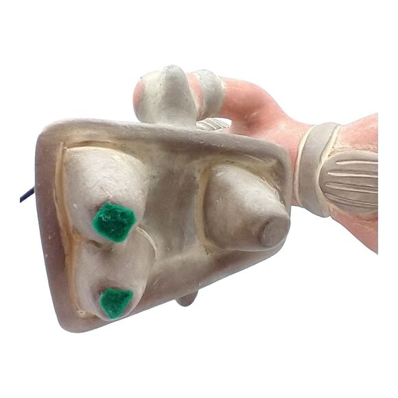 Vintage Mexican Red Clay Mayan Woman Grinding Corn Terra Cotta Folk Art Figurine - Picture 15 of 16